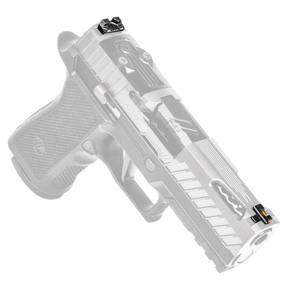 ZEV Combat Sight Set for SIG Slides, Fiber Optic - Displayed On Pistol